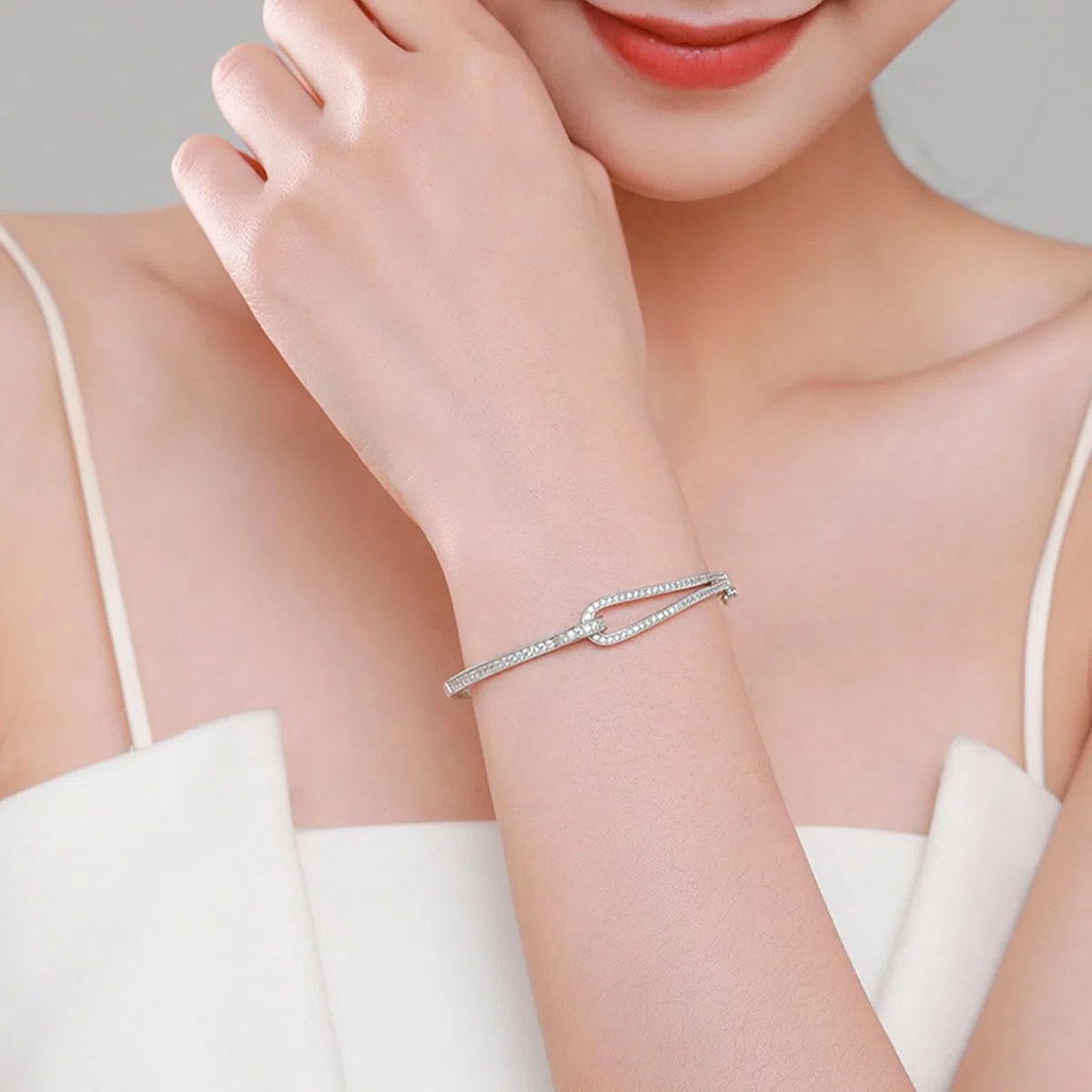 Pulsera vintage de boda para mujer, hebillas de moissanita, pulsera para el día de San Valentín para mujer,