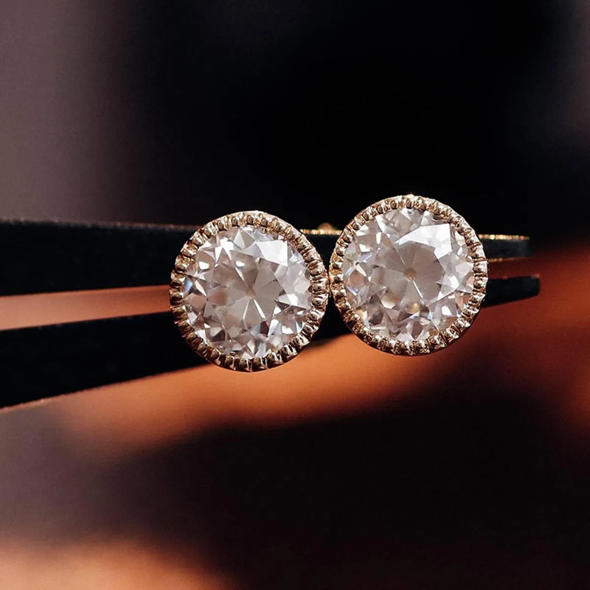 Pendientes de tuerca para mujer, oro de 9 K/14/18 quilates, redondos, moissanita de 0,6 quilates a 4 quilates