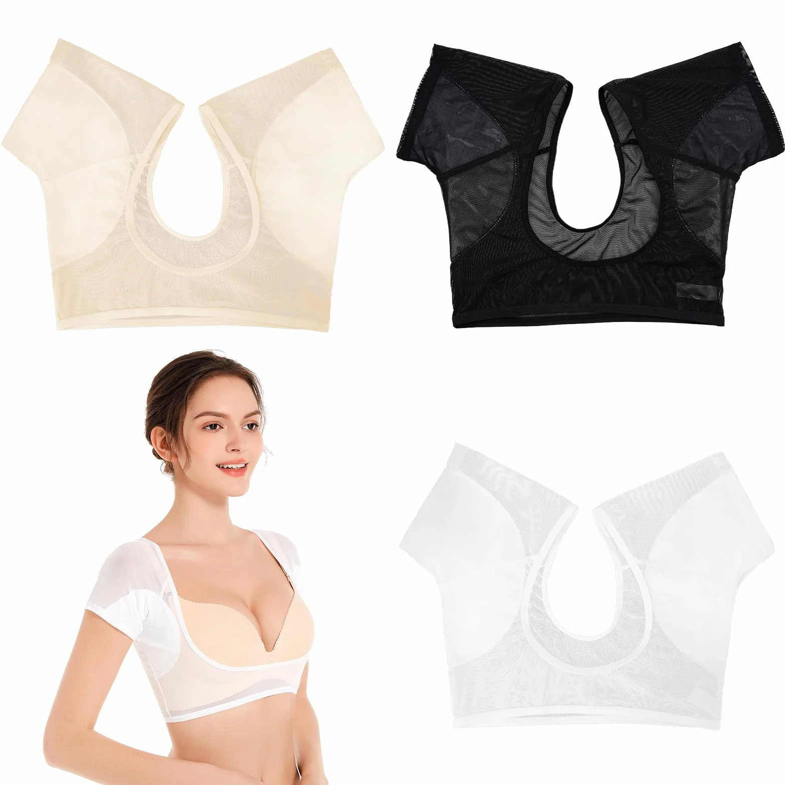 3 Unidades de Chaleco para el Sudor de Las Axilas Chaleco Transpirable para el Sudor de Las Axilas Camiseta Interior Que Absorbe el Sudor de Las Axilas Reutilizable y Lavable para Mujer