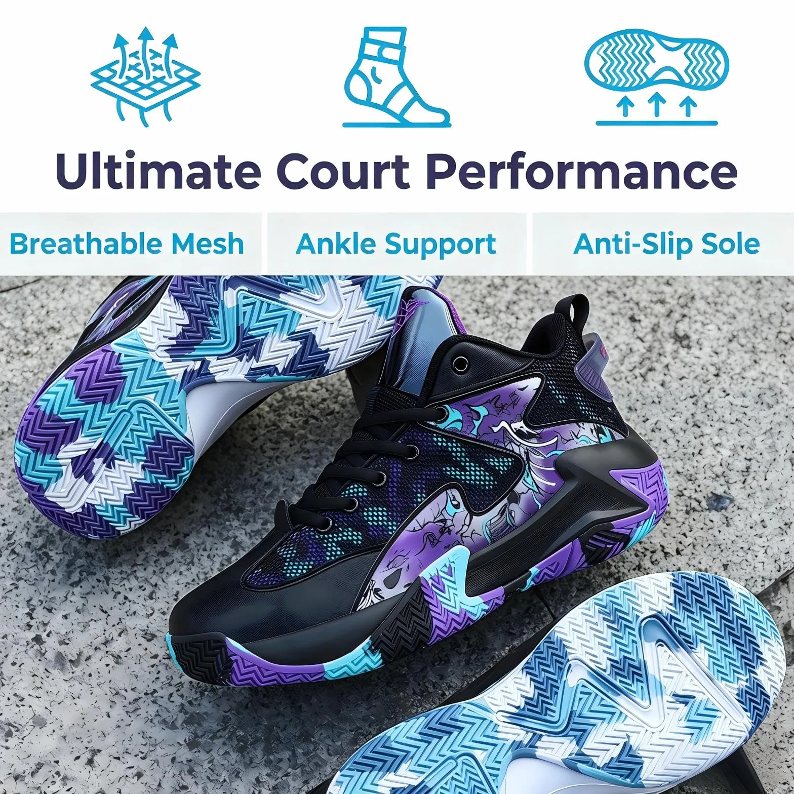 Zapatillas de Baloncesto Altas Unisex con Protección de Tobillo Antideslizantes Respirables Tallas 37-46 EU