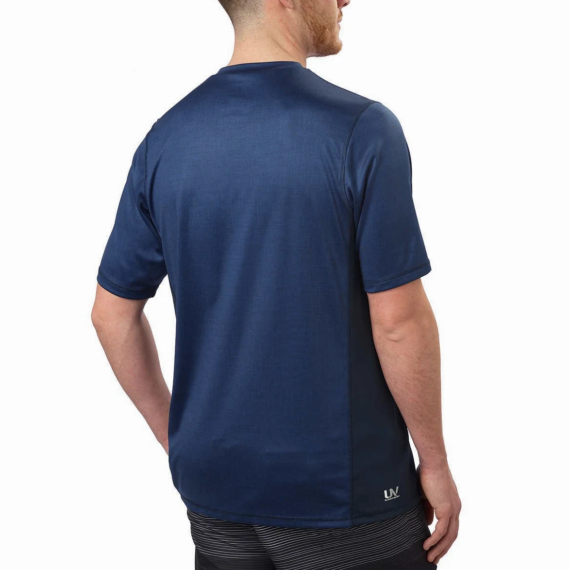 Speedo - Camiseta de natación de manga corta para hombre UV 30+ (pequeño, azul marino)