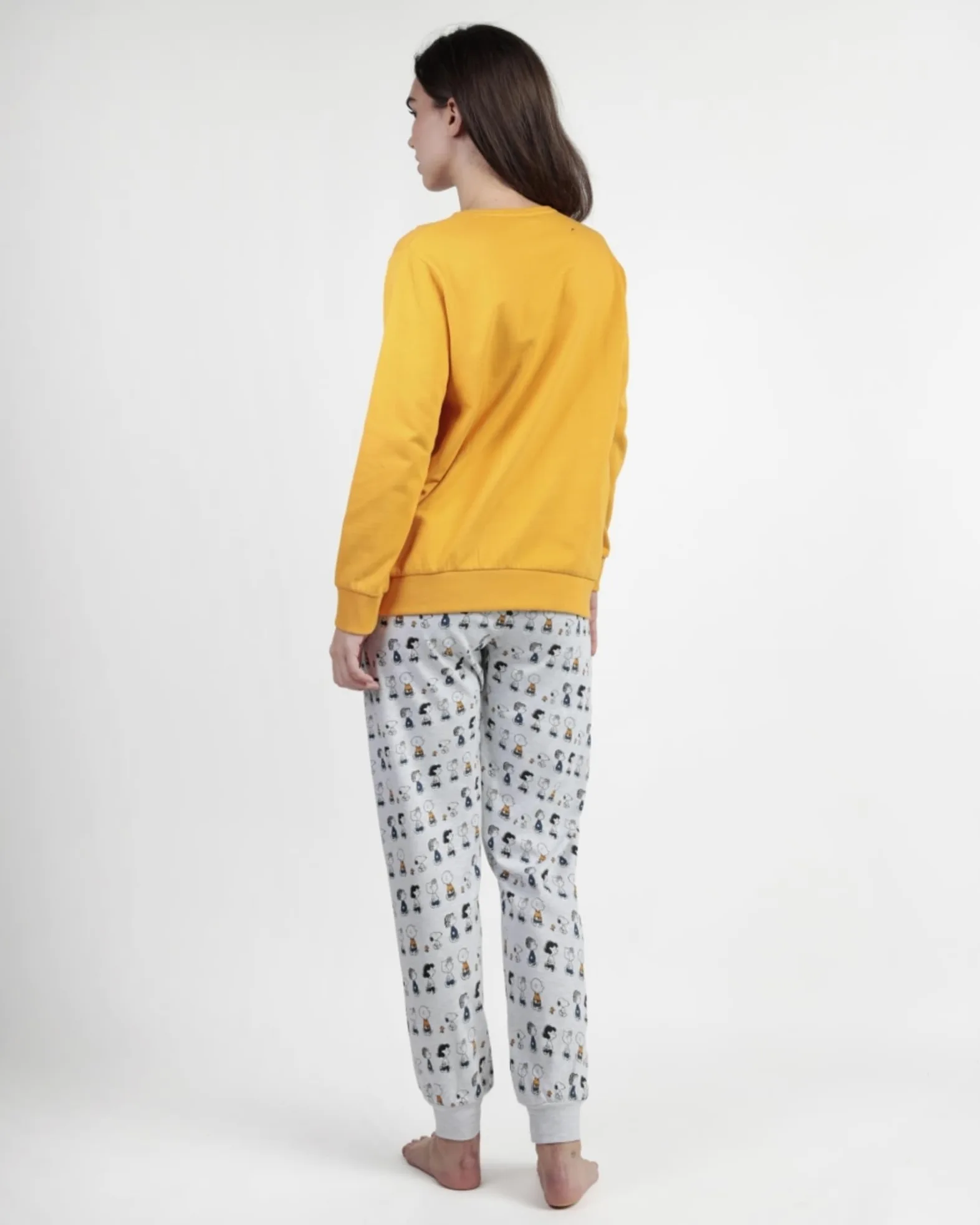 PEANUTS Pijama Manga Larga Felpa Snoopy&Friends para Mujer