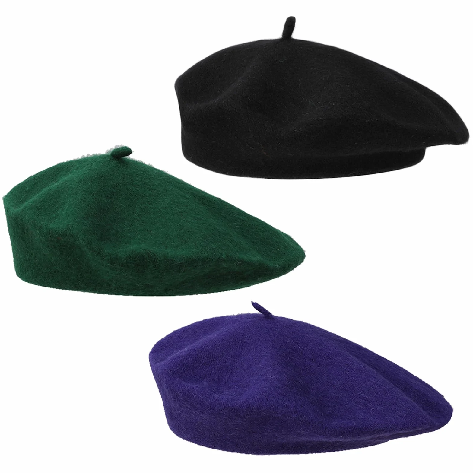 JSTHHTT 3 Piezas Boina Clásica Francesa, Beret de Lana para Mujer y Niña, Sombrero de Pintor Elegante y Vintage para Invierno