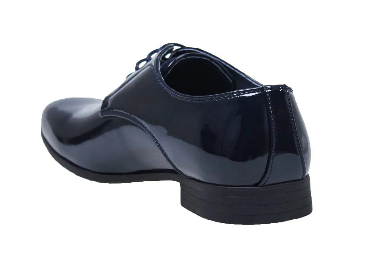 Evoga Zapatos de hombre Class azul oscuro charol Man's Shoes Elegantes Formales Ceremonia, turquesa, 41 EU