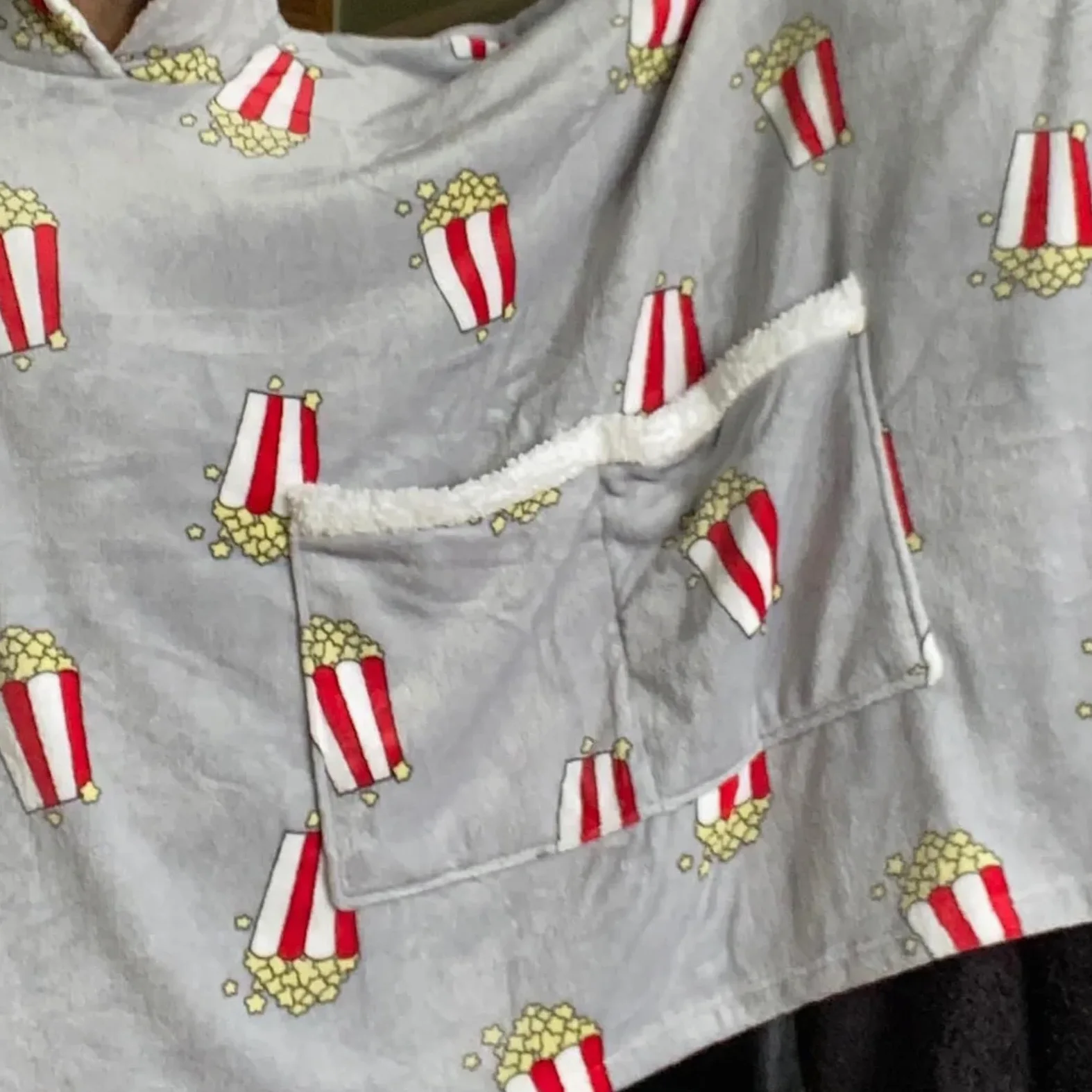 Pijamas Dobles de Franela para Parejas, Pijamas Creativos con Capucha Gruesa, Ropa Cómoda para el Hogar con Bolsillos, Gris, One Size