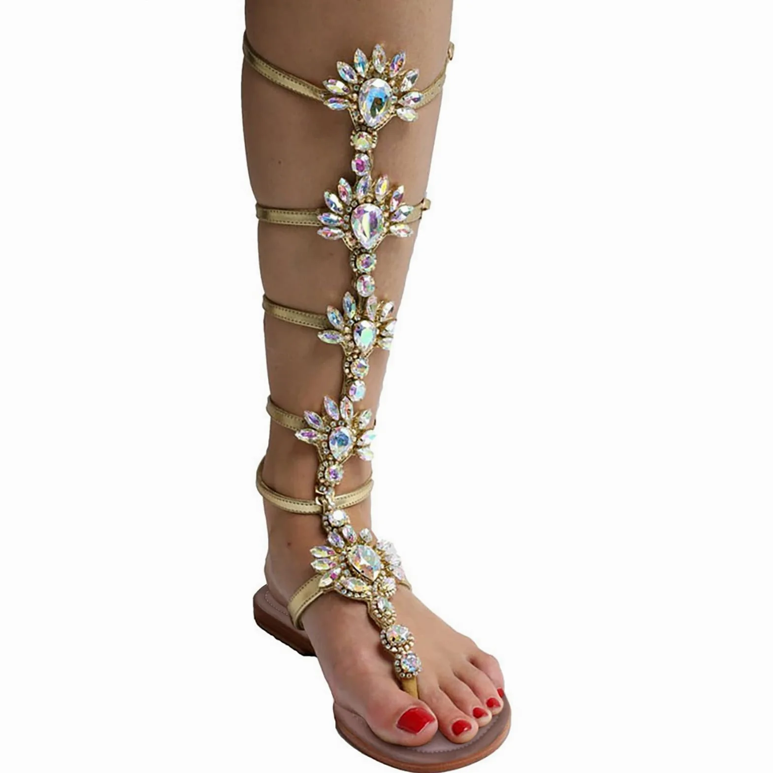 Genérico Sandalias Planas Negras Zapato Verano Mujer Sandalias Romanas con Hebilla de Imitación Y Punta Plana para Mujer A La Comodas Planas