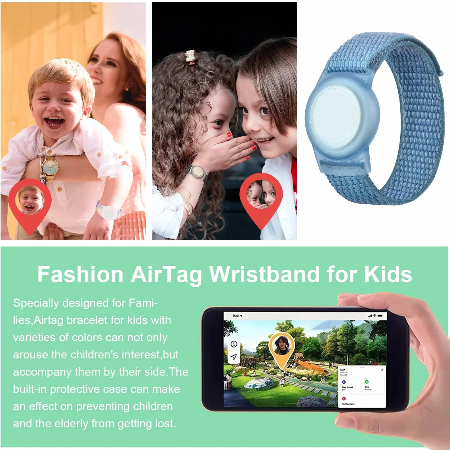 Pulsera Niño,Pulsera Cinturón de Seguridad Cadena de Muñeca Antipérdida Pulseras Nailon Pulseras Identificativa para Niños Pequeños