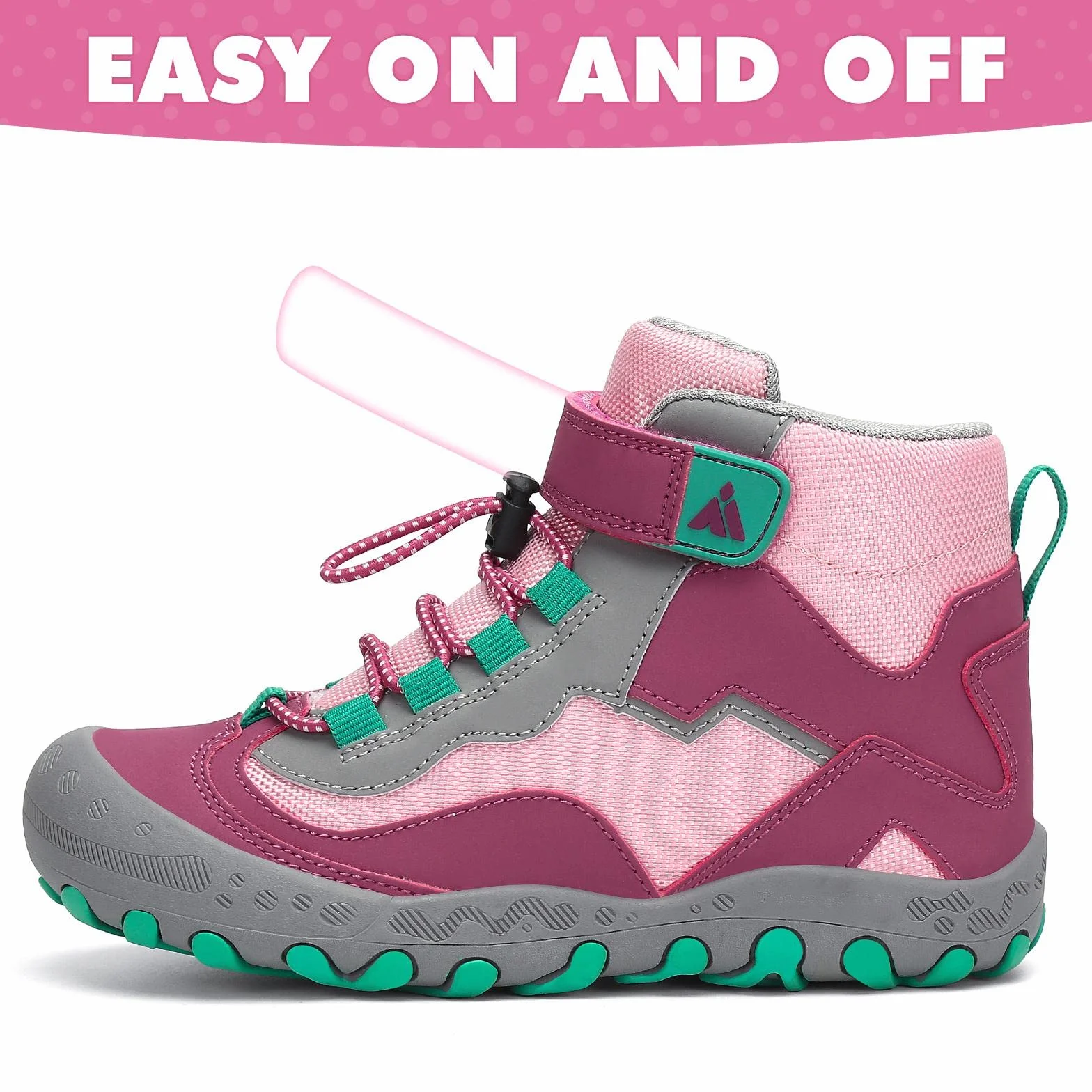 Mishansha Botas de Senderismo Niño Niña Zapatos de Trekking Antideslizante Ligero Zapatillas de Montaña Cómodos Exterior, Rosa Rubor 38 EU