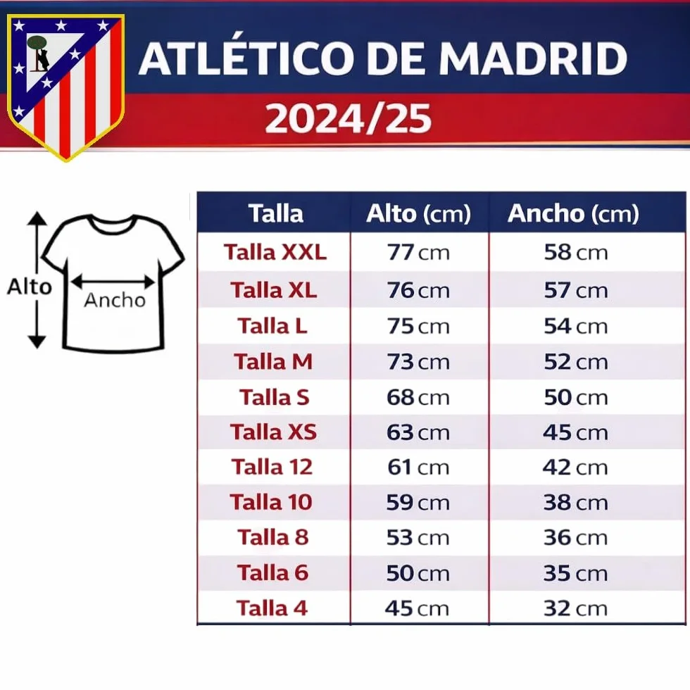 Atletico de Madrid Kit 2024-2025 | Camiseta y pantalón fútbol | Diseño local inspirado en el club | Tejido transpirable | Estilo
