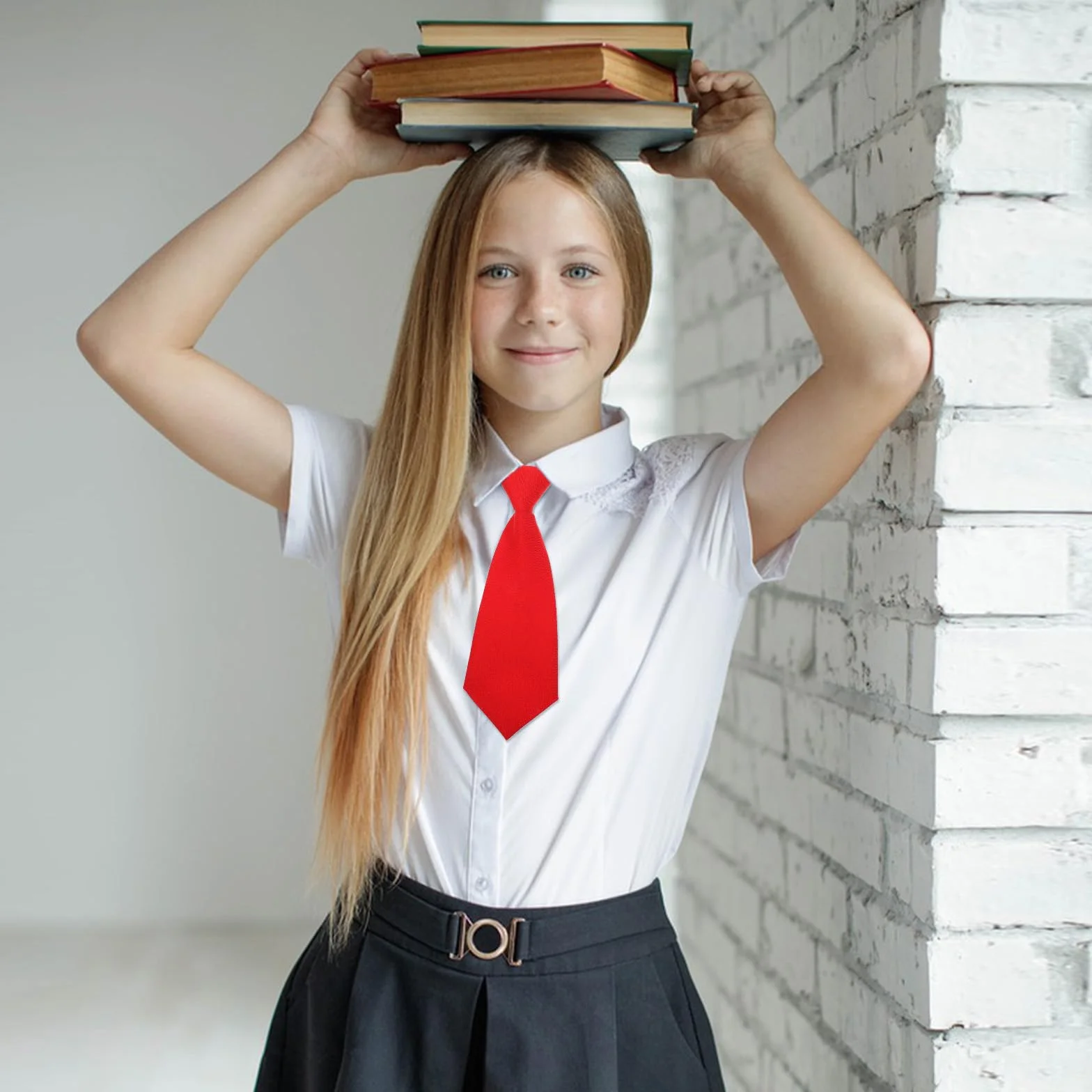 Corbata para niños de 8.6 pulgadas, ajustable, con clip, formal, boda, graduación, uniforme escolar