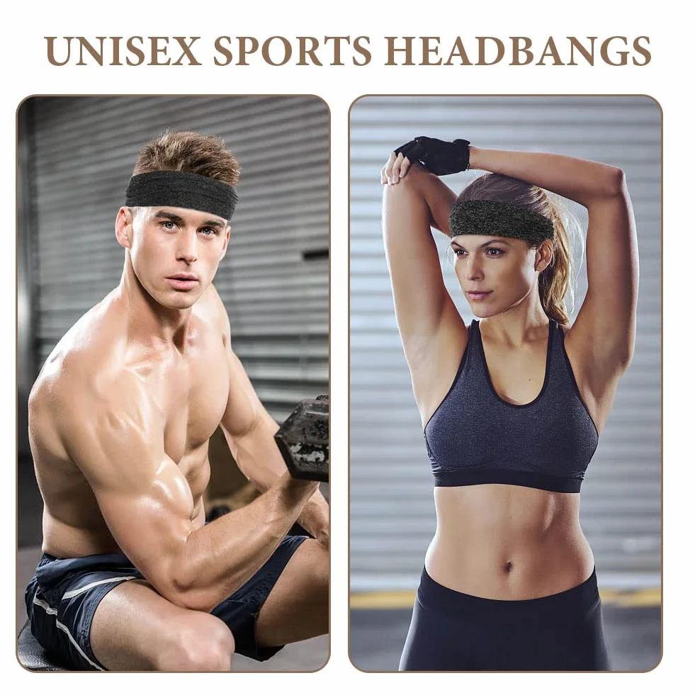 Cinta Pelo Deporte Hombre, Diadema Deportiva Elástica Durable, Cinta Sudor Cabeza Entrenamiento para Yoga, Fitness, Correr