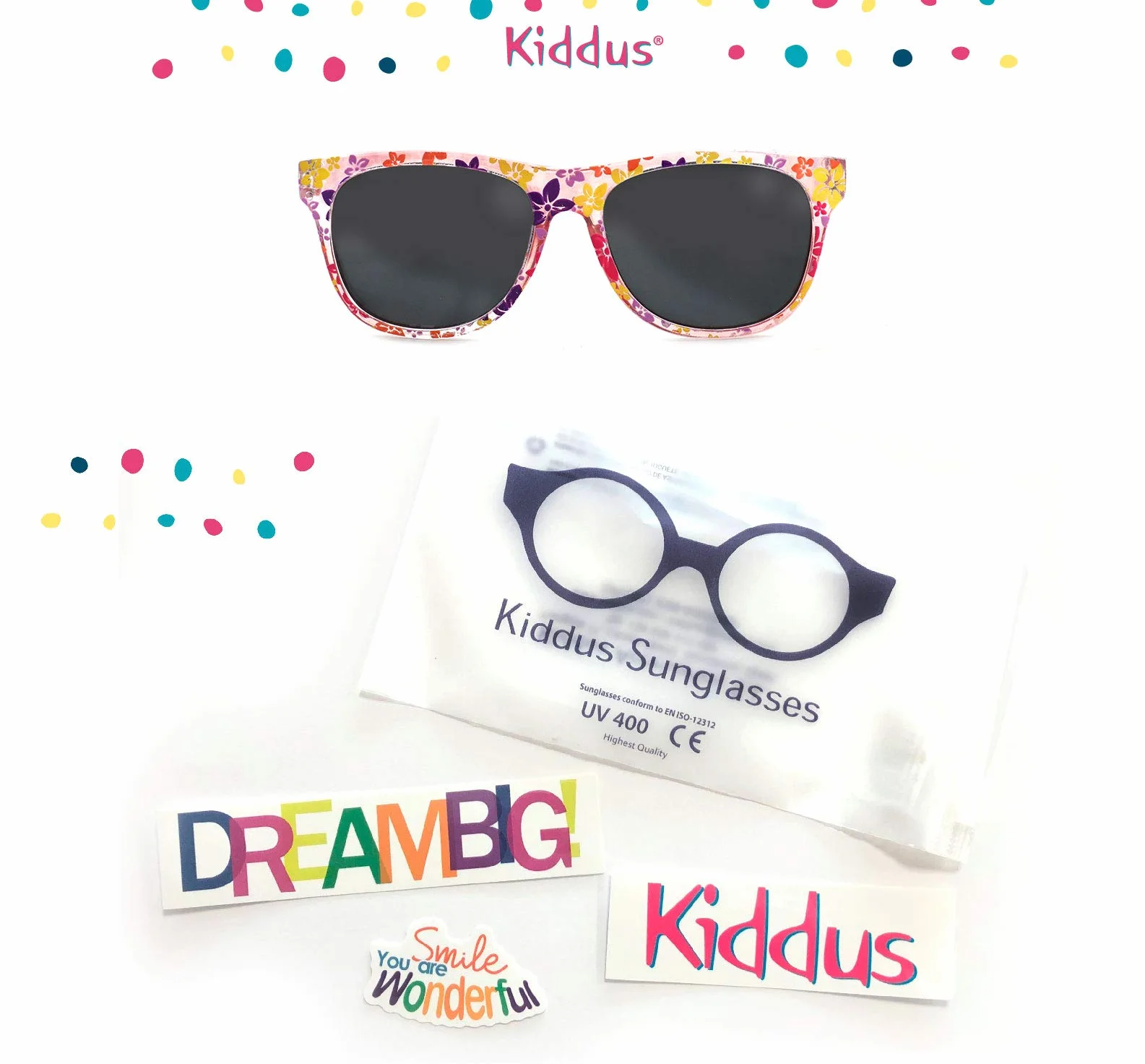 Kiddus Gafas de Sol Niña 6-9 Años Polarizadas UV400 CAT3 Protección UVA UVB Diseño Español Ligeras Certificación CE ISO REACH