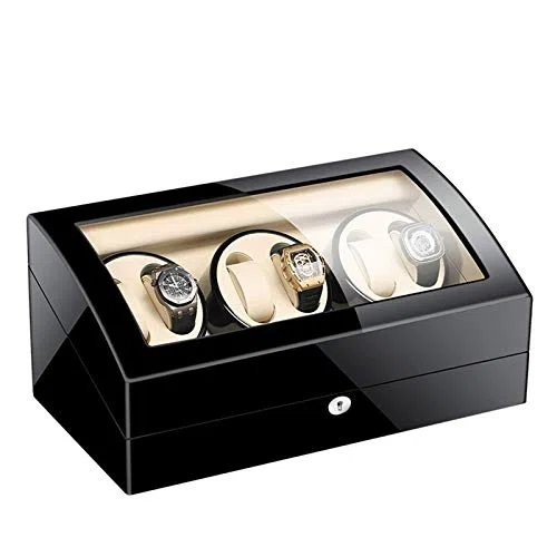 Agitador de relojes, enrollador de relojes automático, almohada flexible para relojes y cable USB, motor extremadamente silencioso, estuche para enrollador de relojes automático para hombre y mujer
