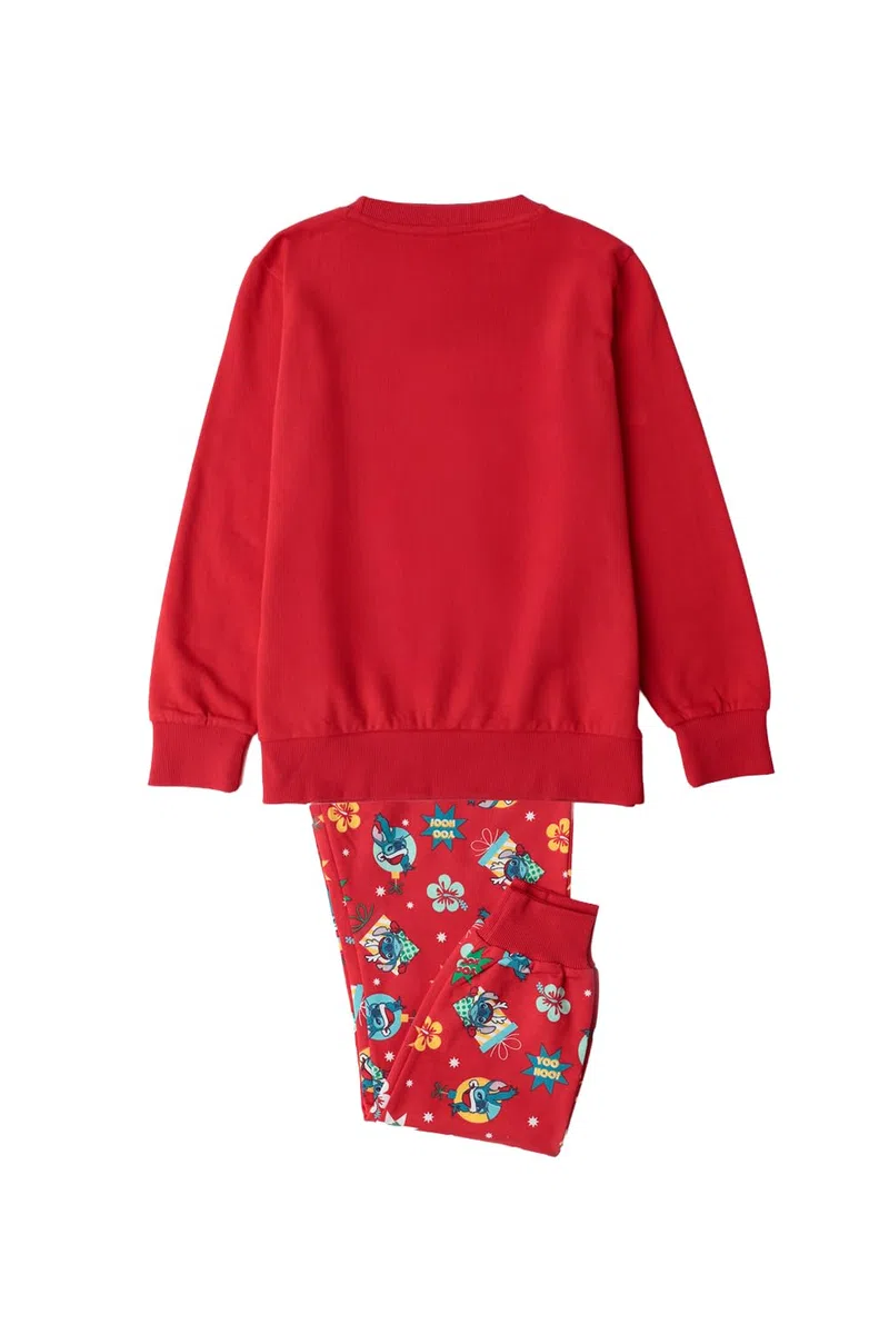 Disney Pijama Manga Larga Stitch Happy Holidays para niña