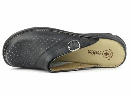 Zapatillas Sanitarias Mujer con Parte Superior Calada Cerrada Tira Ajustable Suela Flexible Ligeras Cómodas Negro Talla 37