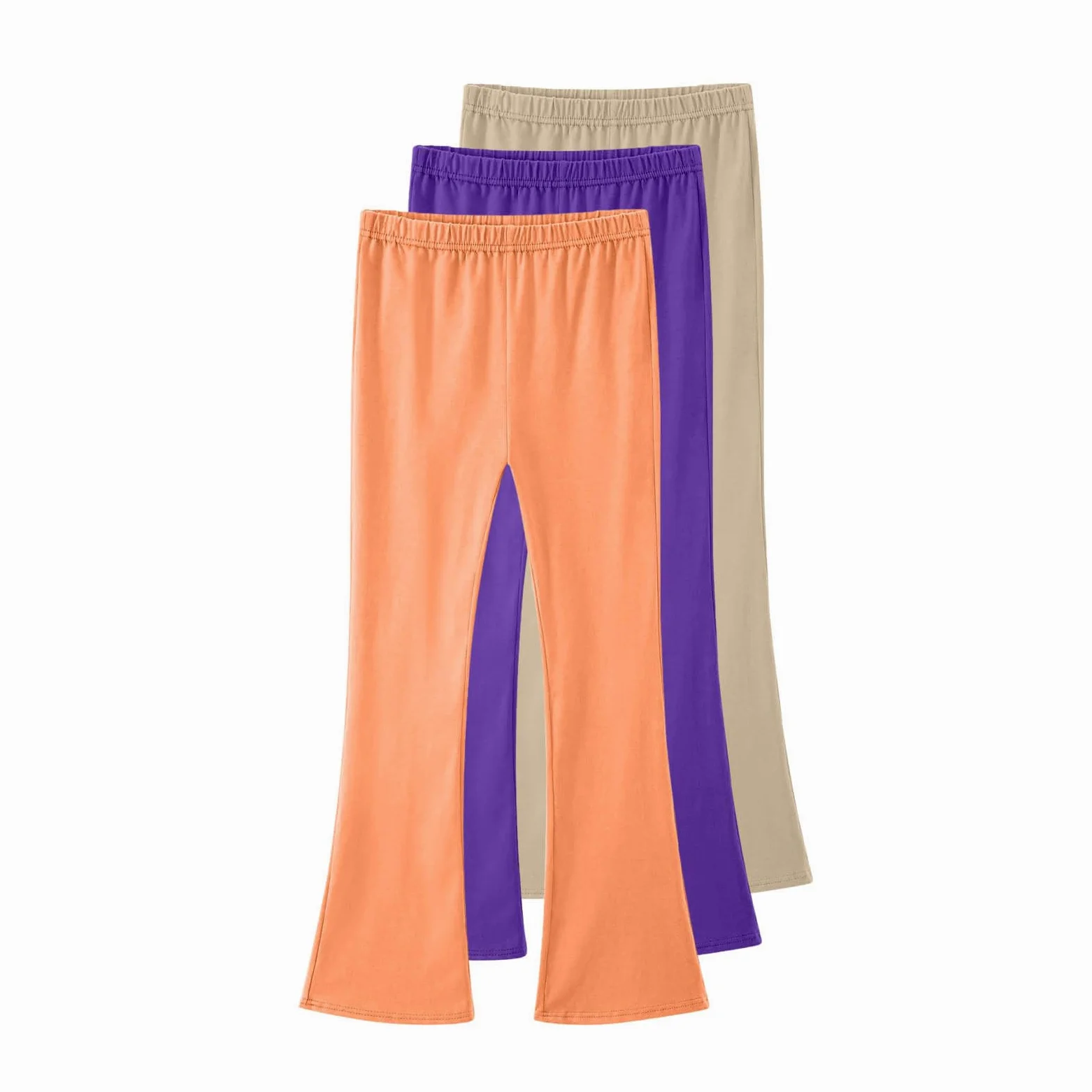 HAOLEI Leggins Niña Largos Elásticos Pantalones Largos Acampanados de Algodón Pack de 3 Transpirable Suaves Algodón Bootcut Mallas Casual Flared Leggins Ropa Escolar Deportiva para 3-15 Años