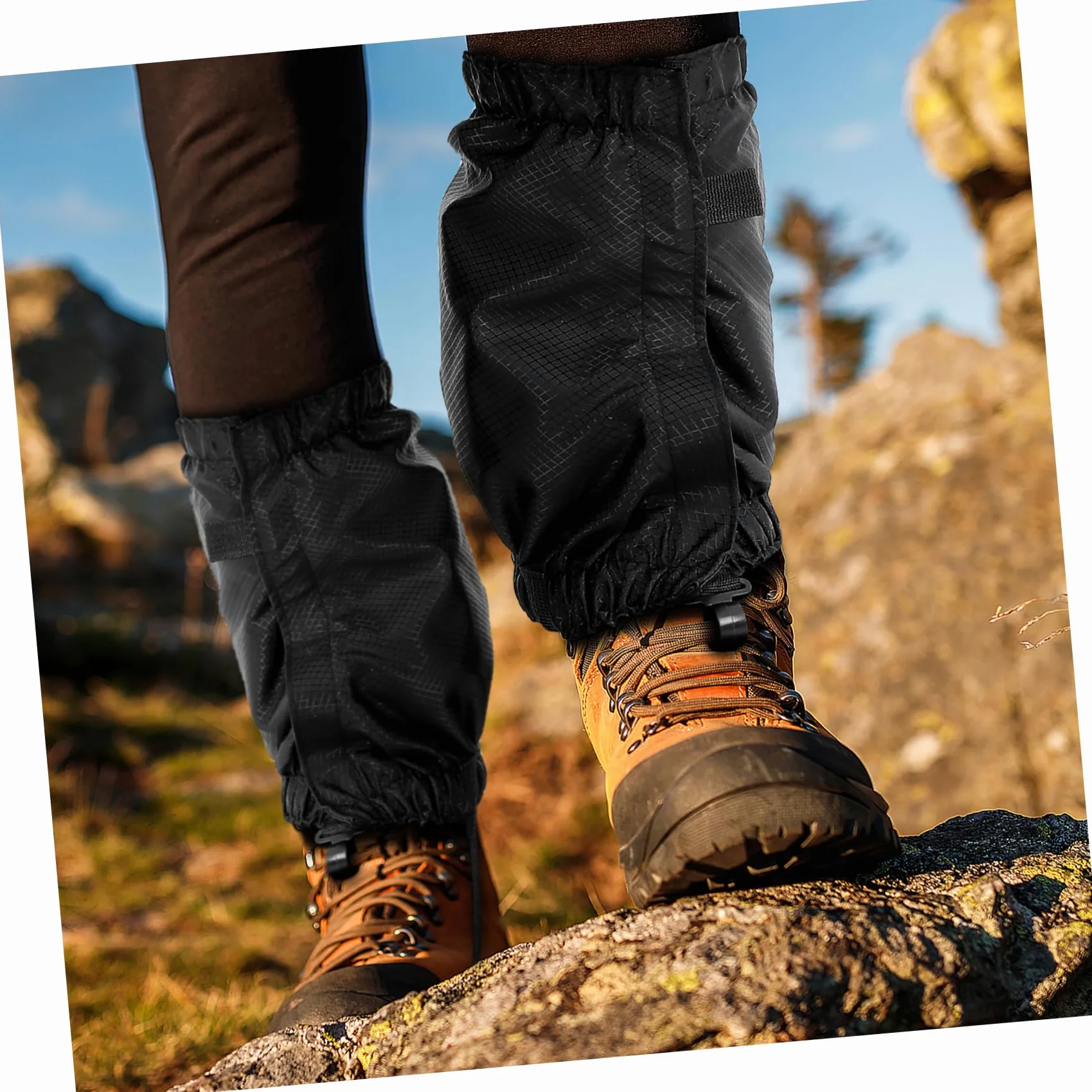 Veemoon Polainas Impermeables para Senderismo De Tela Oxford - Cubiertas De Tobillo para Camping y Actividades Libre - Protección Duradera y Ligera para Zapatos Color