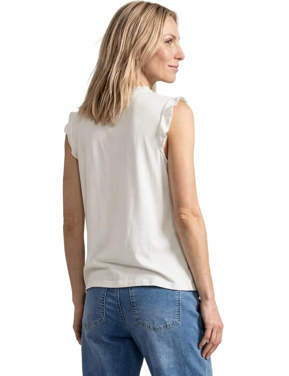 Street One Top con Mezcla de Textura y Detalles de Crochet Mujer