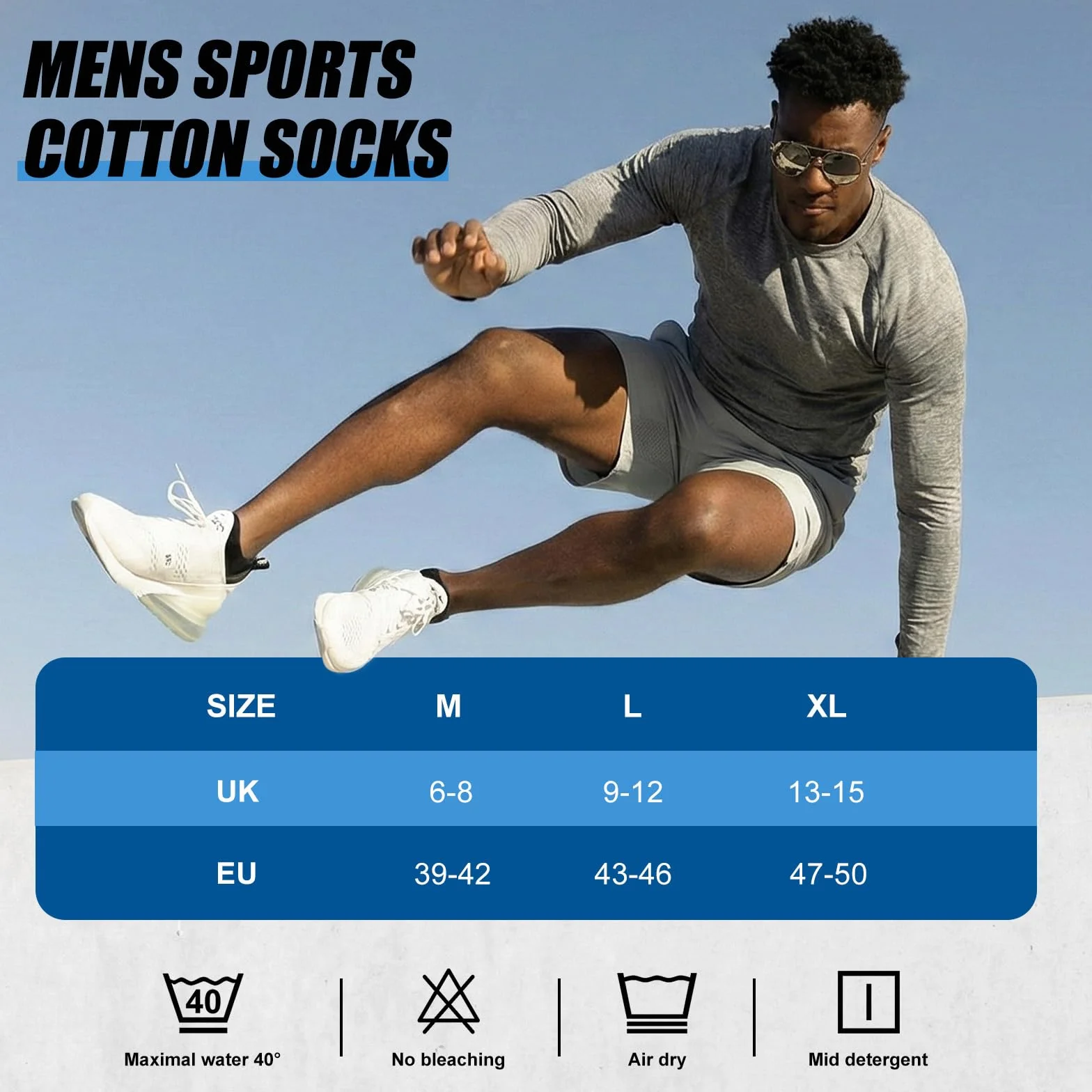 Calcetines Hombre Deporte 6 Pares, Cortos Amortiguados, Algodón Transpirable Secado Rápido, Running Caminar Senderismo, Negro/Blanco/Gris