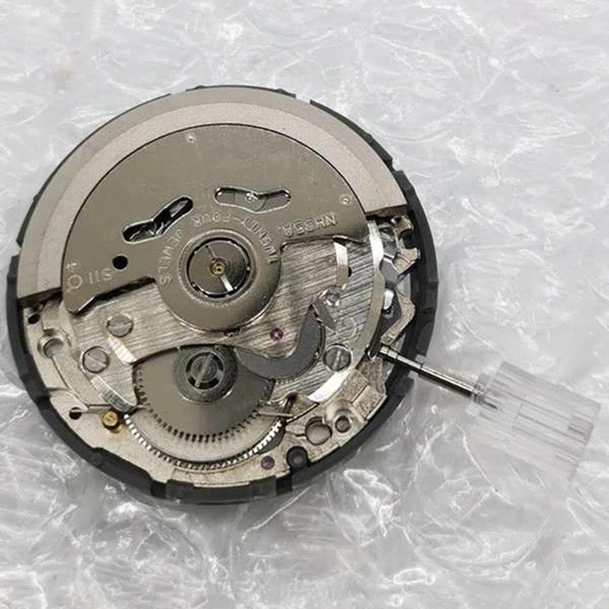 Reloj mecánico automático NH35 de alta precisión con movimiento y fecha y vástago de acero, 8 unidades