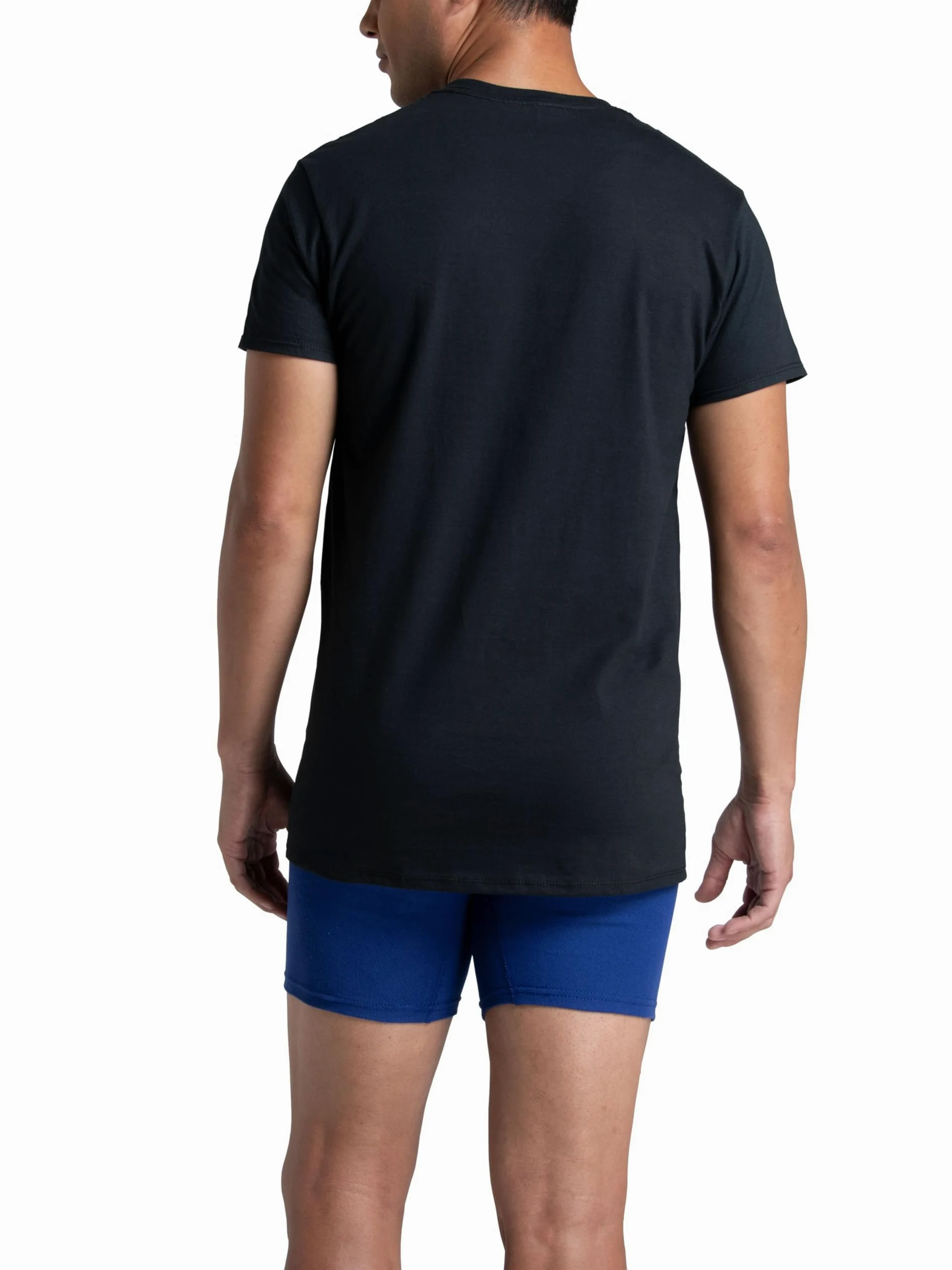 Fruit of The Loom Men's Stay Tucked Crew T-Shirt, Classic Fit - Black/Grey - 6 Pack, Medium
