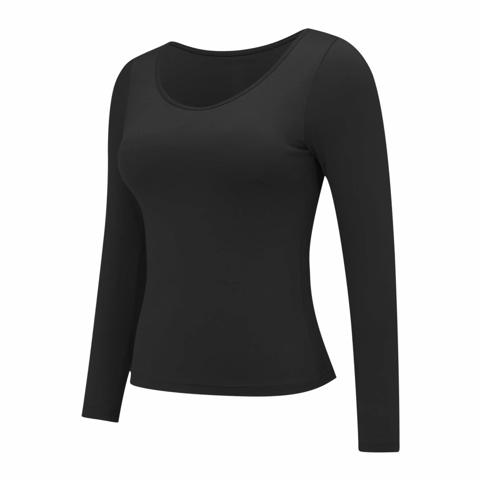 Camiseta con Sujetador Integrado para Mujer, Camisetas Acolchadas de Manga Larga, Blusas activas, Camisas Informales de Pijama Suaves para Entrenamiento Camiseta Mujer Graciosa