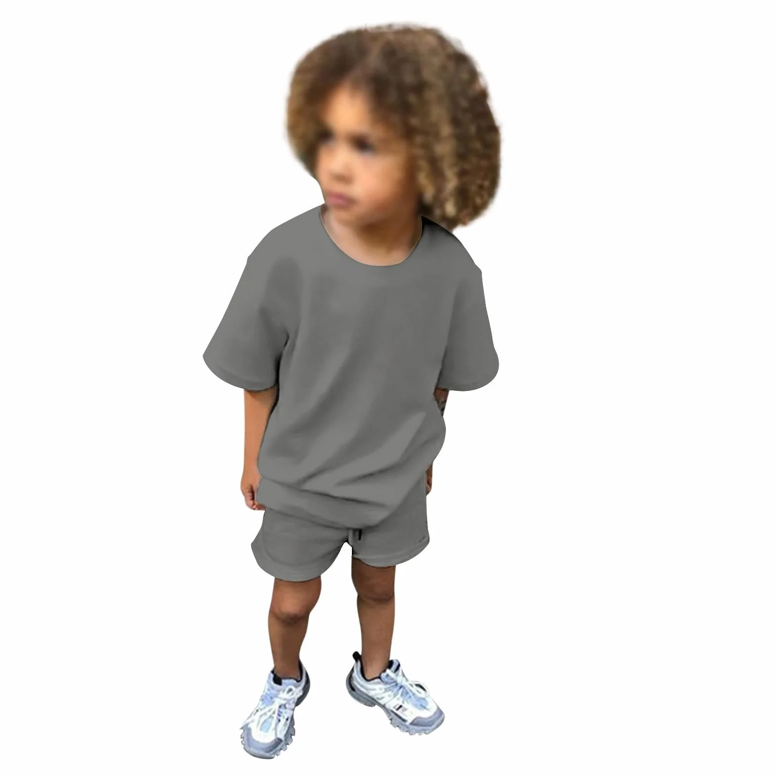 Generisch Conjunto de 2 piezas para niño y niña, conjunto de ropa de verano, camiseta de manga corta con pantalones cortos