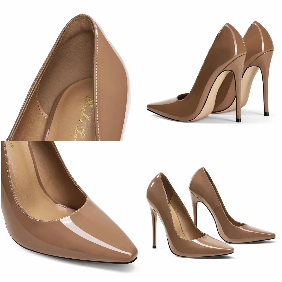 Zhabtuc Zapatos de Salón Mujer Clásicos Tacón 12 cm Punta Cuadrada Cerrada Stiletto Slip-On Tacones Altos Zapatos Cómodos Diario Fiesta Trabajo