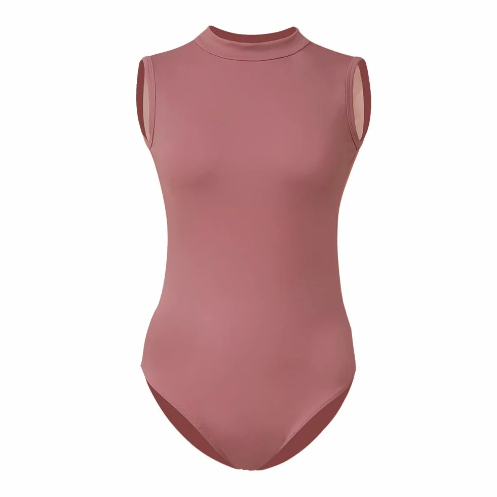 ROYAL SMEELA Traje de Baile Mujer sin Mangas ni Espalda Body y Ballet con Cuello Alto Adultos - Elegante Maillot del Danza Sexy para Bailarinas