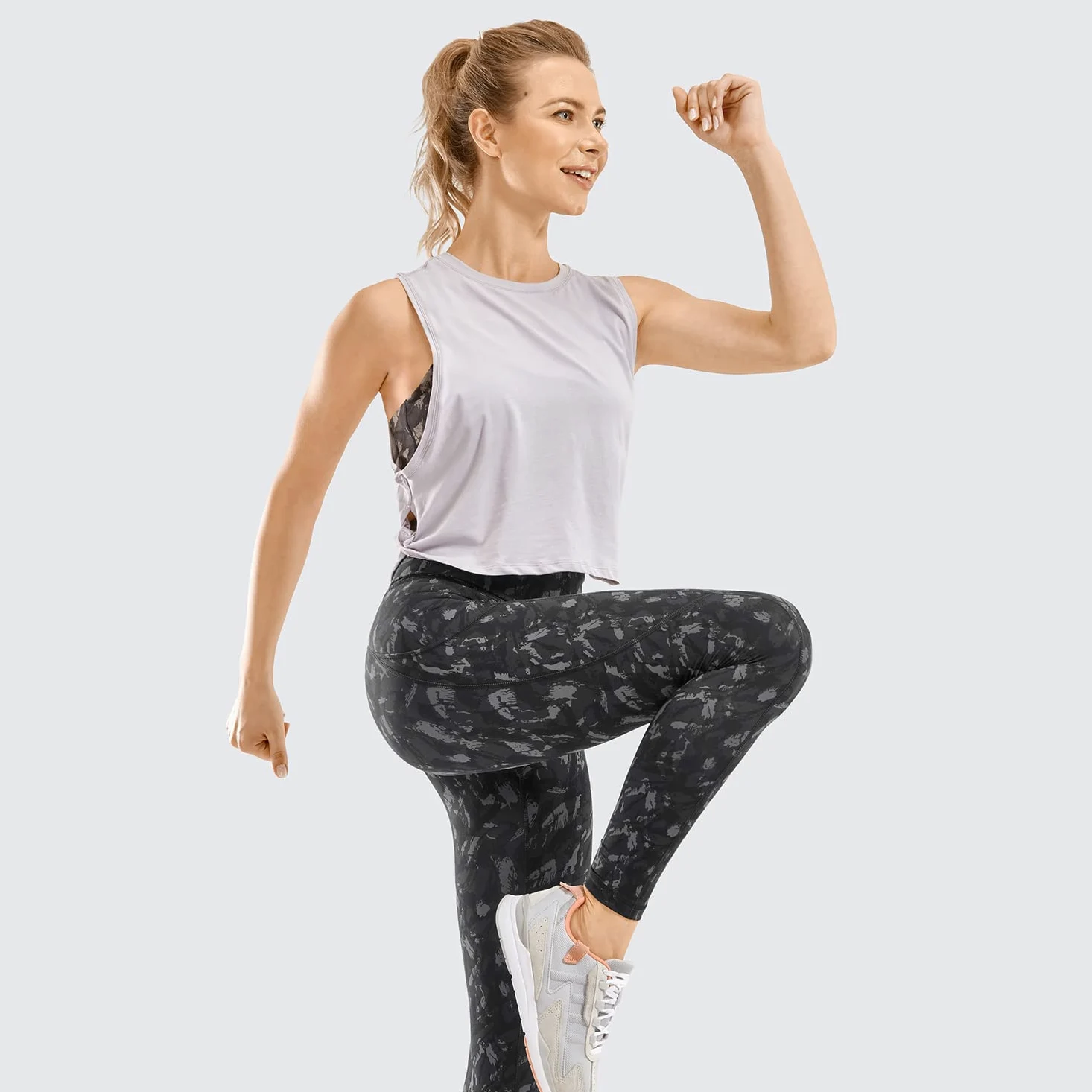 Polainas Impermeables Pantalones de yoga de cintura alta de las mujeres con bolsillos desnudos sentimientos de entrenamiento Leggings Polainas Trail Running ( Color : Texture pattern37 , Size : Large