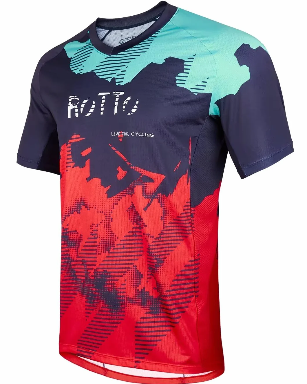 ROTTO Maillot MTB Hombre Manga Corta Secado Rápido Absorbe Humedad