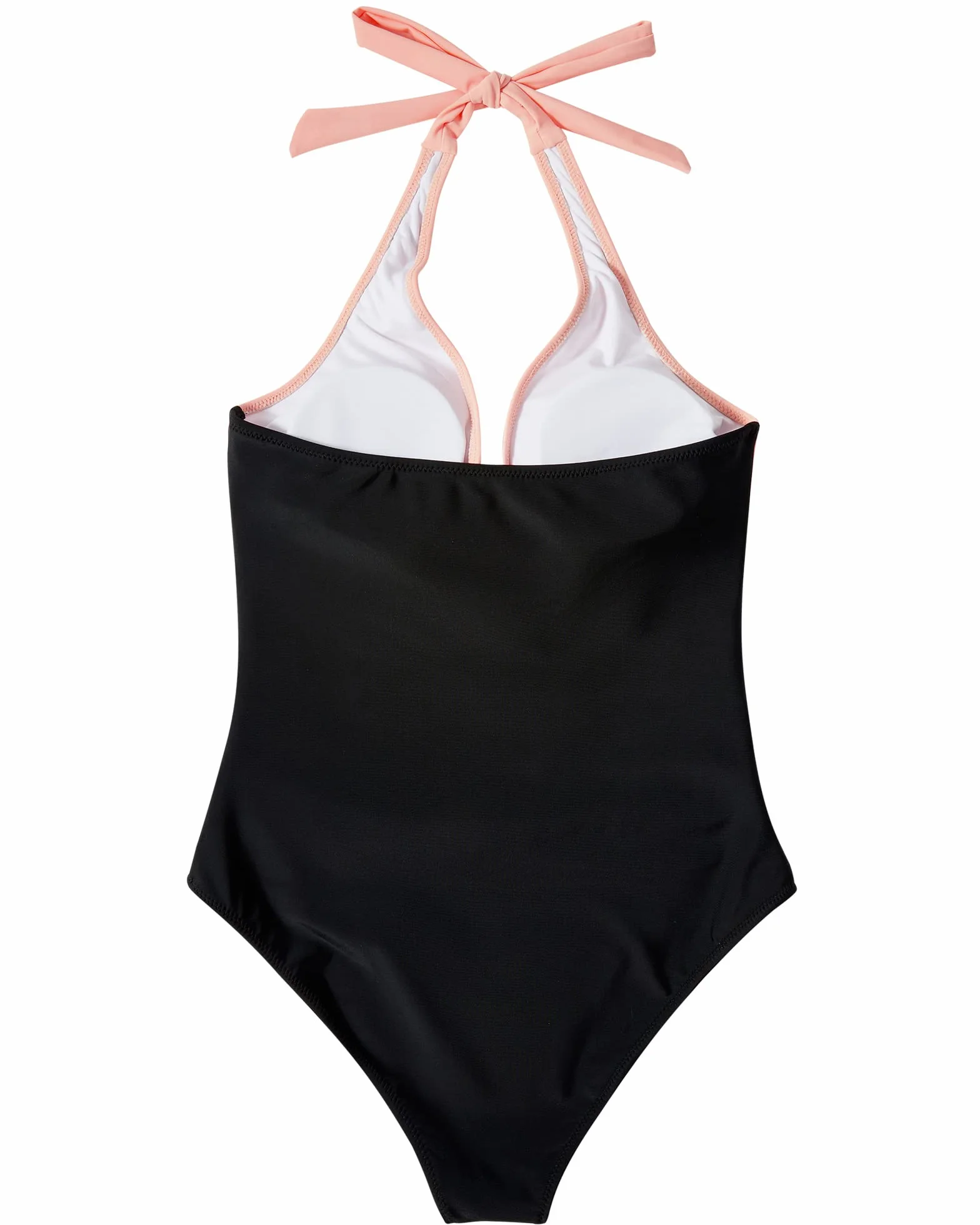 RXRXCOCO Traje de baño sexy con cuello en V, push up, para mujer, con forma de barriga, con escote halter, espalda descubierta, traje de baño con copas