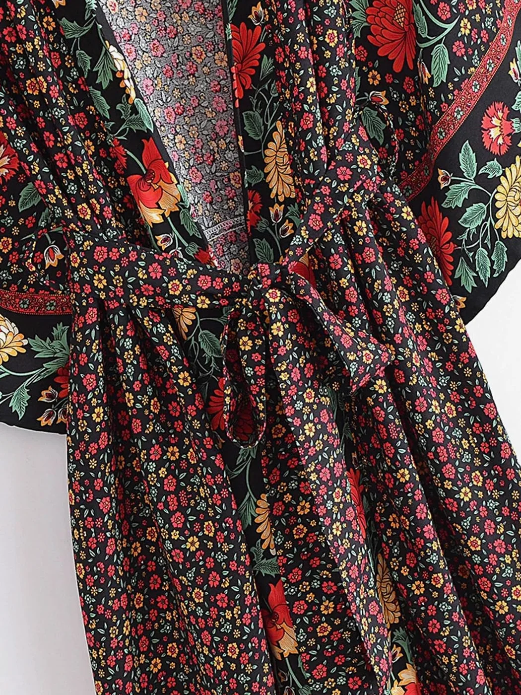 Disimlarl Kimono bohemio floral para mujer, traje de baño, mangas de murciélago, bata de bikini, ropa de playa