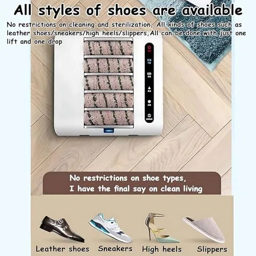 Máquina limpiadora automática de zapatos, pulidora eléctrica con potencia de 1000 Pa, limpieza inteligente sin agua de 260 rpm, dispositivo recargable para uso doméstico
