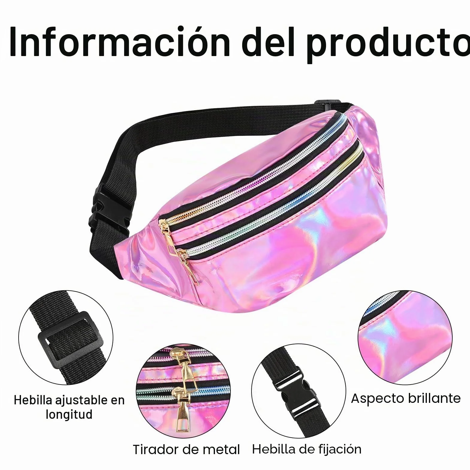 Riñonera Multicolor para Mujer, Niña y Niño con Decoración de Mariposa - Elegante Hipbag para Festivales, Morado, Talla Única, Diseño