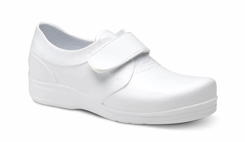 FELIZ CAMINAR - Zapato Sanitario Flotantes con Cierre Ajustable Blanco, 37