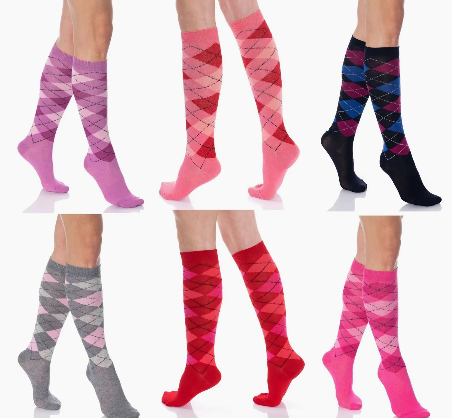 Knee High Socks For Women 6 Pairs Colorful Over The Calf Para Niñas y Mujeres
