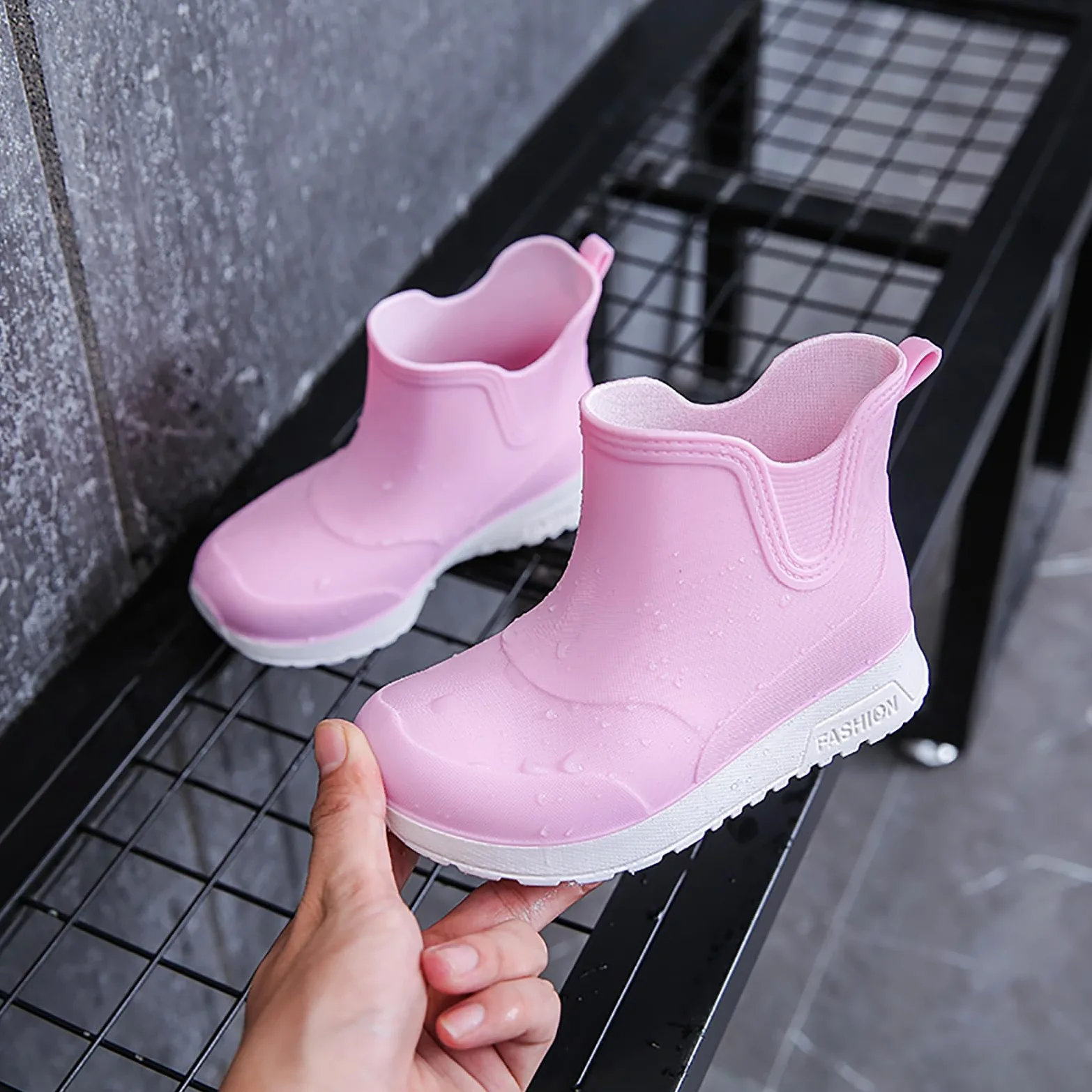 Botas de agua para niños y niñas, impermeables, antideslizantes, botas de lluvia unisex para niños grandes