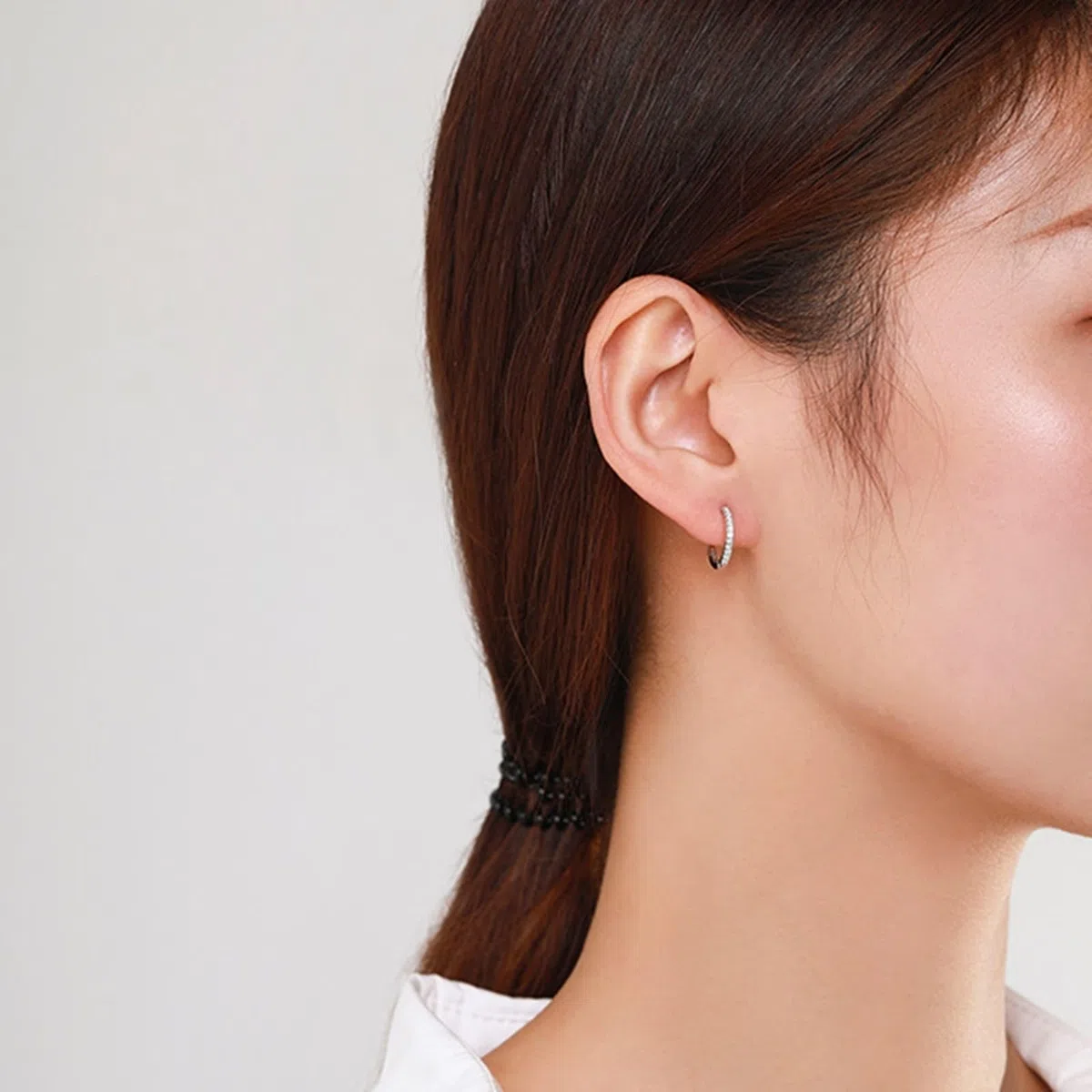 Pendientes de oro blanco 375 de 9 quilates, joyas con moissanita redonda, eternidad Au375