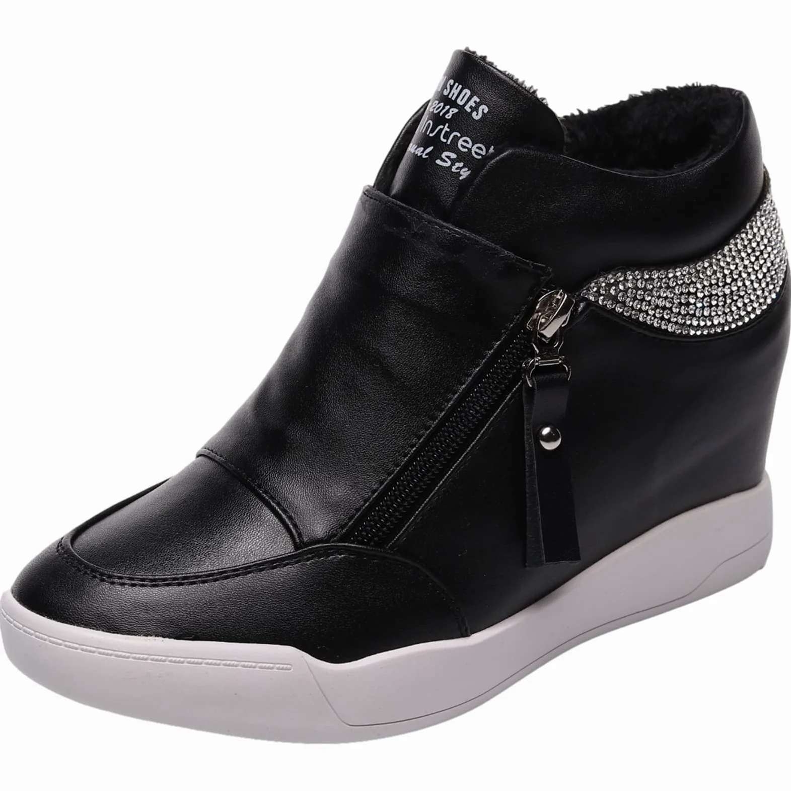 rismart Mujer Cuña Plataforma Botín Elegante Deportivos Zapatillas Zapatos
