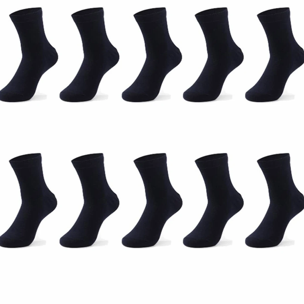 Calcetines de algodón para hombre negro negocios suave transpirable invierno masculino calcetines largos más tamaño