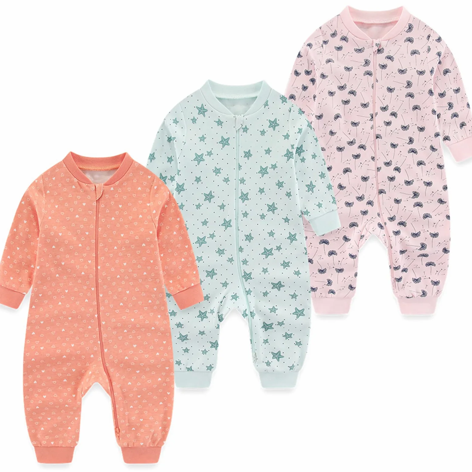 MAMIMAKA Baby Pajamas Mameluco para bebé Bebé-Niños (Pack de 3)