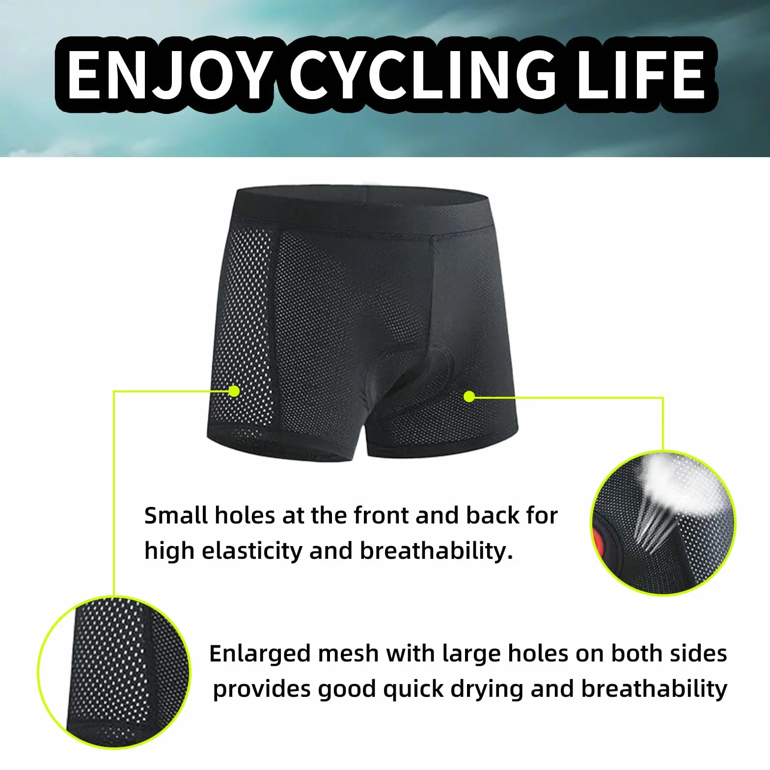 Culotte Ciclismo Hombre 5D Acolchados Resistente a los Golpes Secado rápido Transpirable MTB Ropa Ciclismo