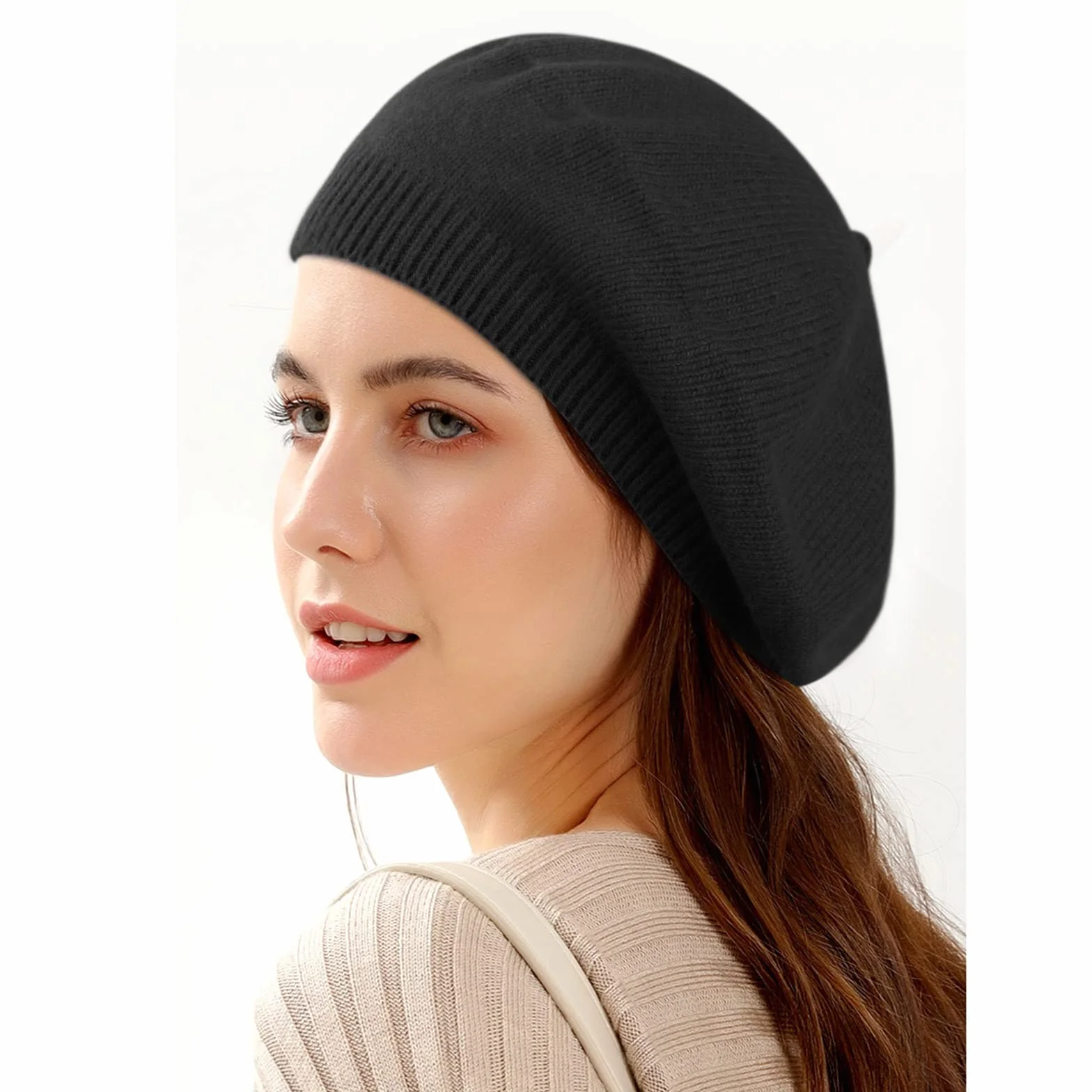 Boina Mujer Clásico Estilo Francés Gorro Vintage Sombrero de Punto Artista Parisino Moderno Pintor Sombrero Otoño Invierno