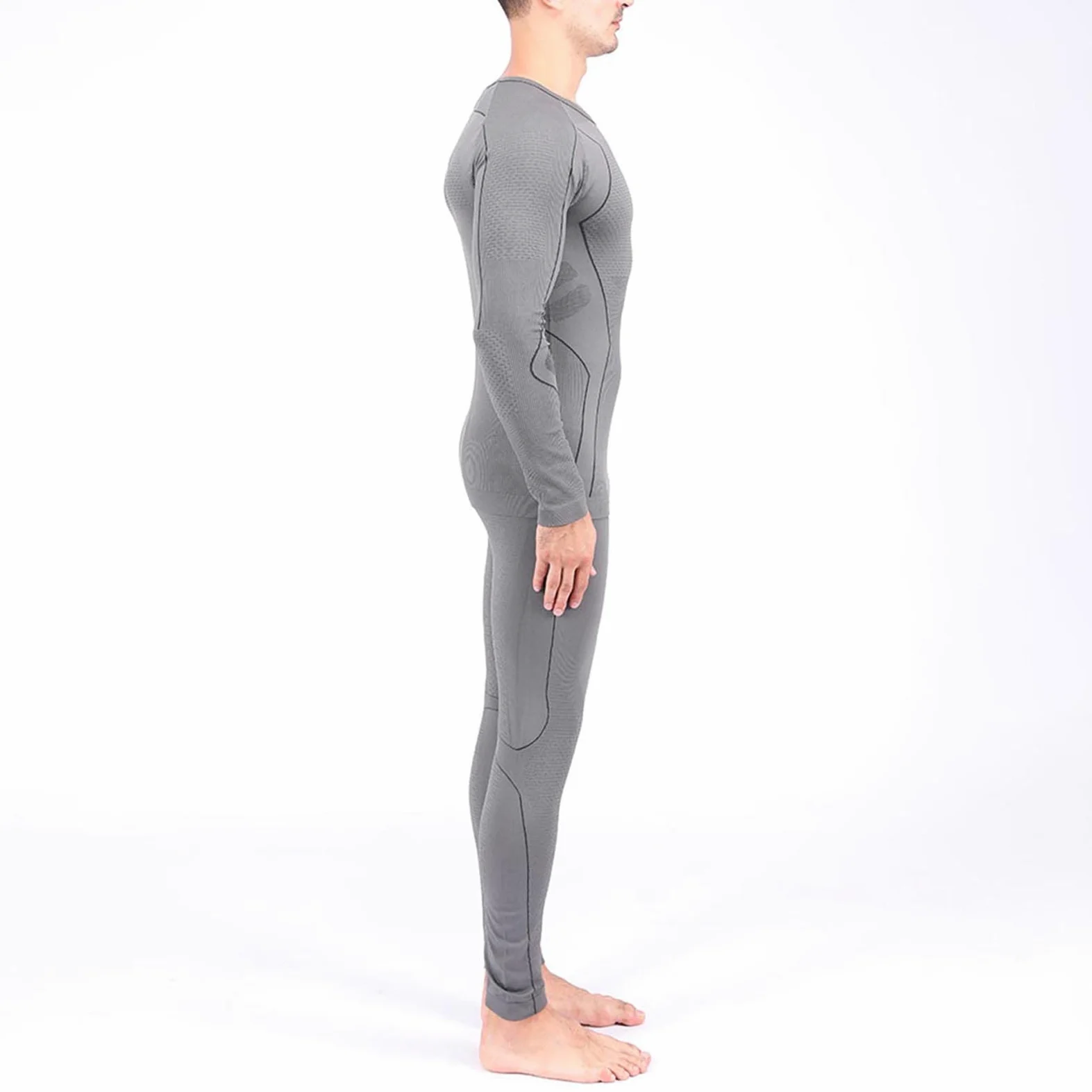 Ropa Interior Térmica Hombre, Conjuntos Térmicos para Hombre, Manga Larga Transpirable Base Térmica Capas para Entrenamiento Esquí Correr Senderismo