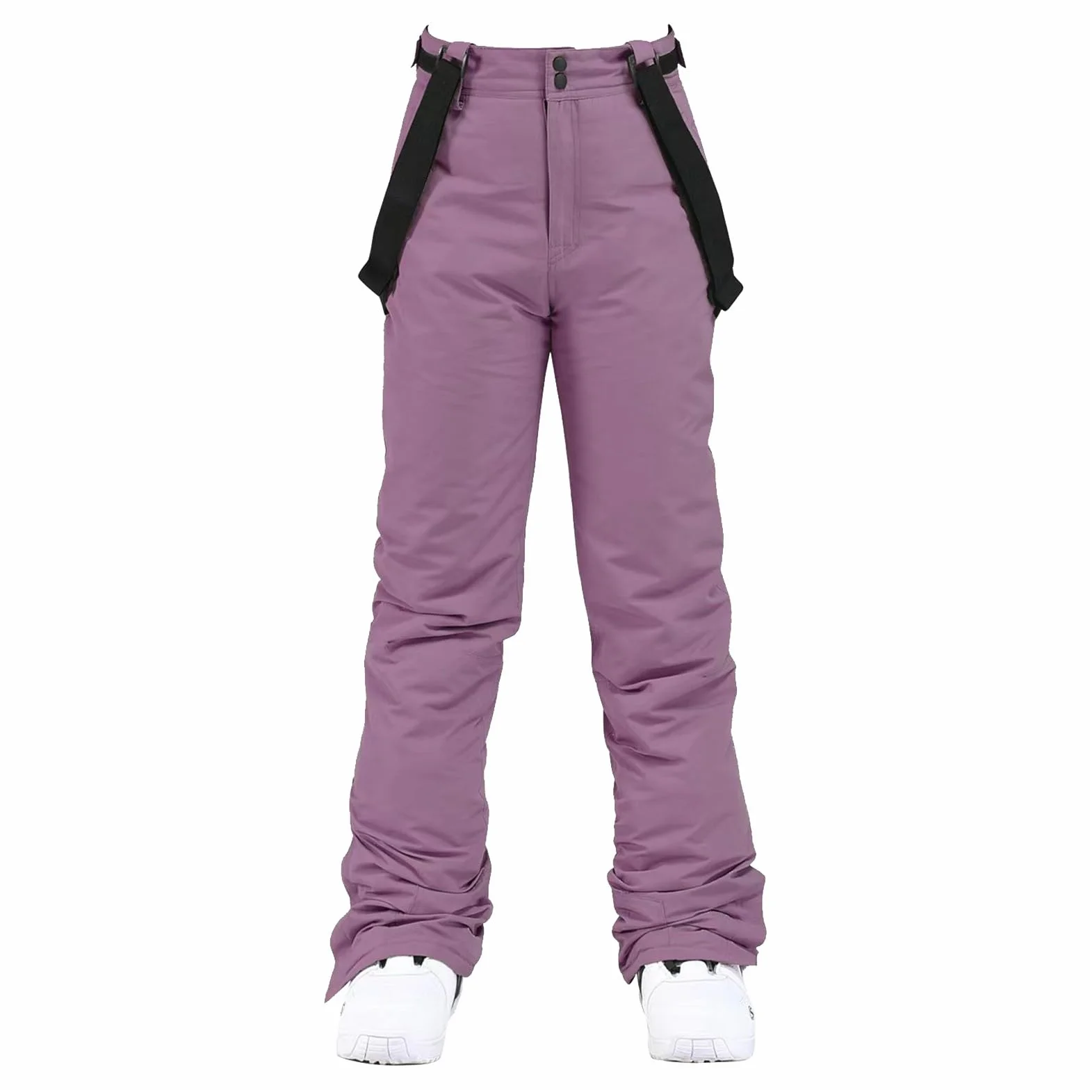 Pantalones de nieve para mujer con tirantes, pantalones de esquí con tirantes, pantalones térmicos, impermeables, pantalones de softshell, cálidos, para trekking, invierno, forrados, pantalones de