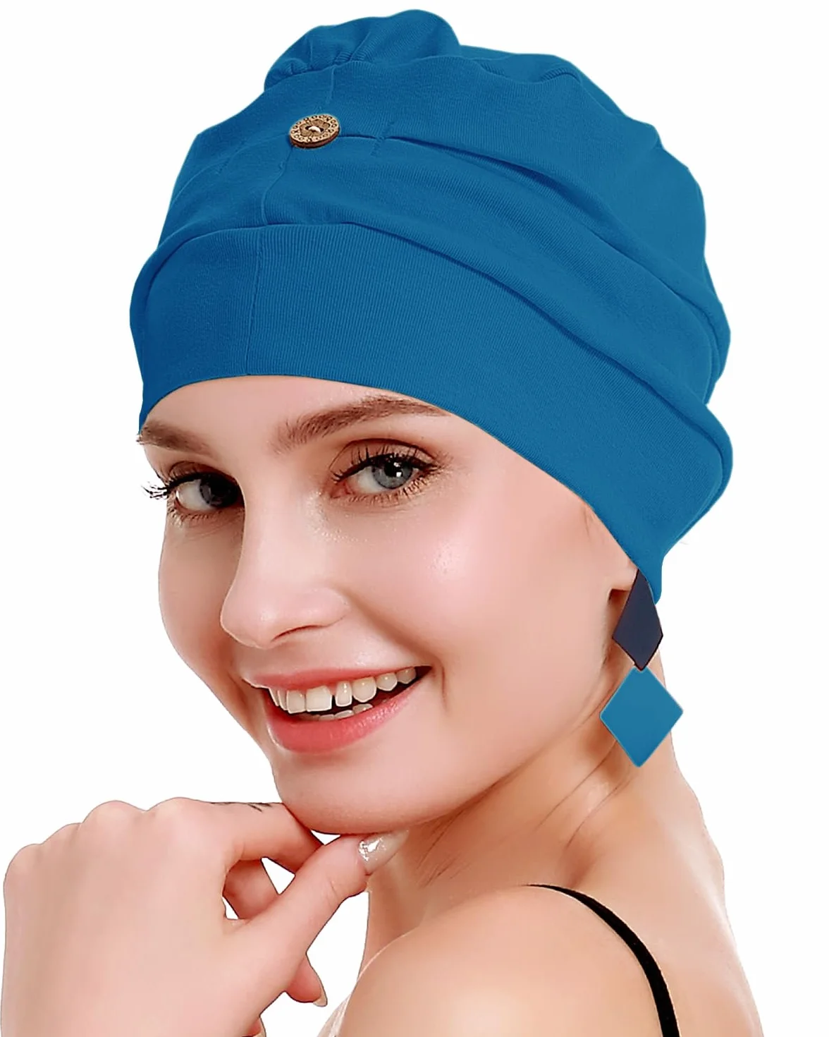 Gorro de algodón para quimioterapia mujer cáncer pérdida de cabello ligero