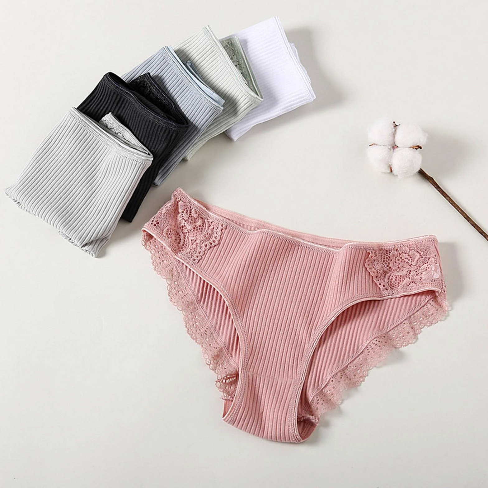 Ropa interior de 3 piezas/conjunto de bragas de algodón para mujer, ropa interior de tiro bajo, ropa interior de retazos, ropa interior suave para mujer, conjunto de lencería 13, M, 3 piezas