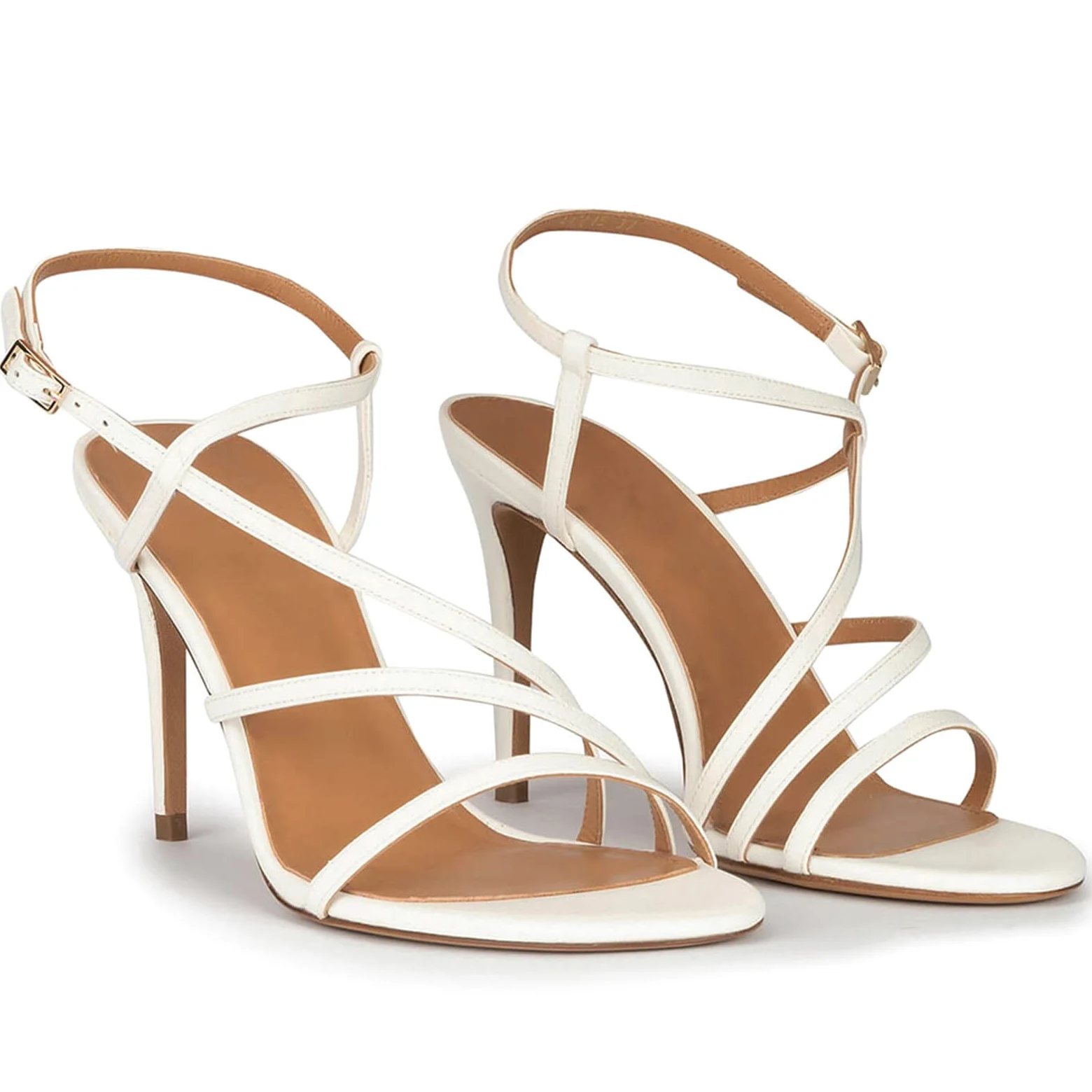 Sandalias de Tacón de Aguja con Punta Abierta para Mujer, con Tiras y Punta Redonda Sexys,Zapatos de Verano Cómodos y Elegantes para Fiestas de Graduación y Graduación