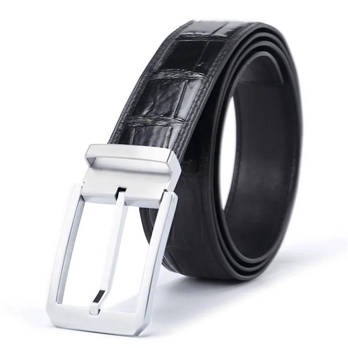 Cinturón Vaquero Con Hebilla Negra De Cuero Genuino Para Hombre, Cinturón Vaquero Informal De Negocios